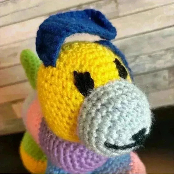 Crochet 8” Puppy Dog Plush Toy Stuffed Animal Handmade Rainbow Multicolor - Picture 6 of 9